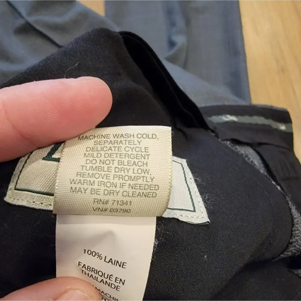 Mens 40W Classic Fit L. L. Bean Grey Checkered Dress Pants